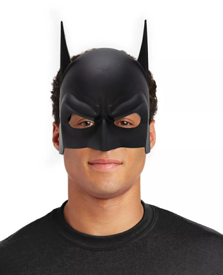 Siyah Renk Çocuk Boy Arkadan Lastikli Batman Maskesi A Kalite  20x14 cm
