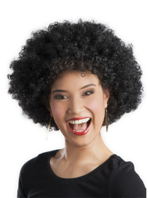 Siyah Renk Kıvırcık Afro Bonus Peruk Parti Peruğu