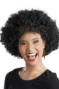 Siyah Renk Kıvırcık Afro Bonus Peruk Parti Peruğu