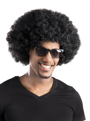 Siyah Renk Kıvırcık Afro Bonus Peruk Parti Peruğu