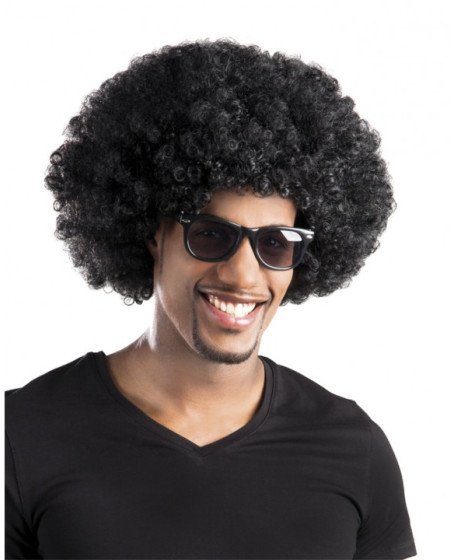 Siyah Renk Kıvırcık Afro Bonus Peruk Parti Peruğu