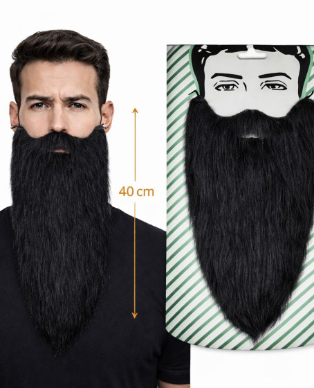 Siyah Renk Lastikli Uzun Takma Sakal 40 cm Siyah Renk Lastikli Uzun Takma Sakal 40 cm