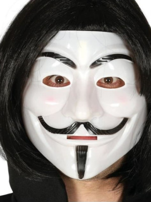 Siyah Renk Takma Kısa Saç ve V For Vendetta Maskesi Anonymous Maskesi Siyah Renk Takma Kısa Saç ve V For Vendetta Maskesi Anonymous Maskesi
