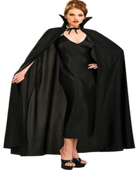 Siyah Renk Yakalı Halloween Pelerini 120 cm