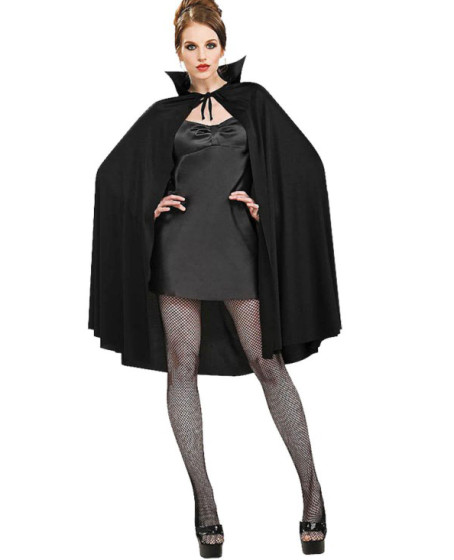 Siyah Renk Yakalı Halloween Pelerini 90 cm