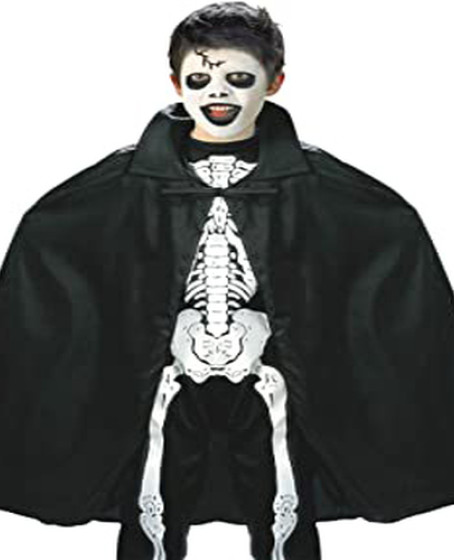 Siyah Renk Yakalı Halloween Pelerini 90 cm