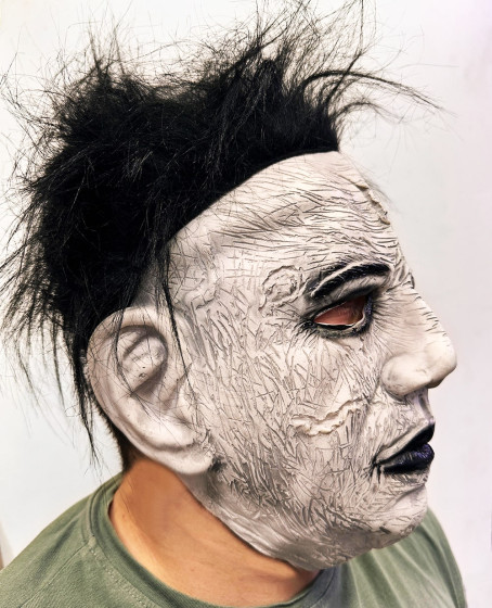 Siyah Saçlı Michael Myers Lateks Yüze Tam Yapışan Et Maske Korku Maskesi