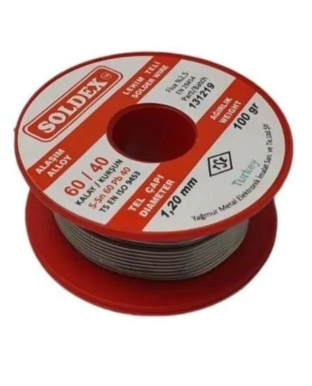 Soldex 60/40 Lehim Teli 100 gr 1.20 mm (Sn:60 / Pb:40)