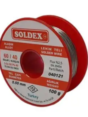 Soldex 60/40 Lehim Teli 100 gr 0,50 mm (Sn:60 / Pb:40) Soldex 60/40 Lehim Teli 100 gr 0,50 mm (Sn:60 / Pb:40)
