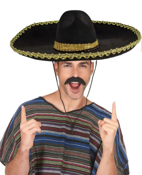 Sombrero Meksika Şapkası Mariachi Altın Şeritli Yetişkin Boy Sombrero Meksika Şapkası Mariachi Altın Şeritli Yetişkin Boy