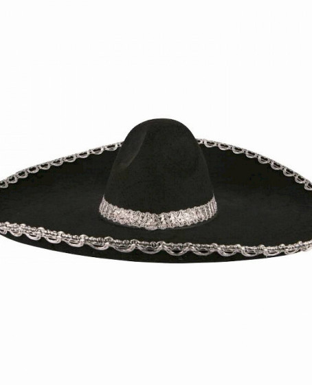 Sombrero Meksika Şapkası Mariachi Gümüş Şeritli Yetişkin Boy Sombrero Meksika Şapkası Mariachi Gümüş Şeritli Yetişkin Boy