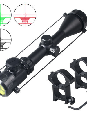 3-9x50 Zoomlu Keskin Nişancı Av Dürbünü Kırmızı, Yeşil Işık Çelik Gövde