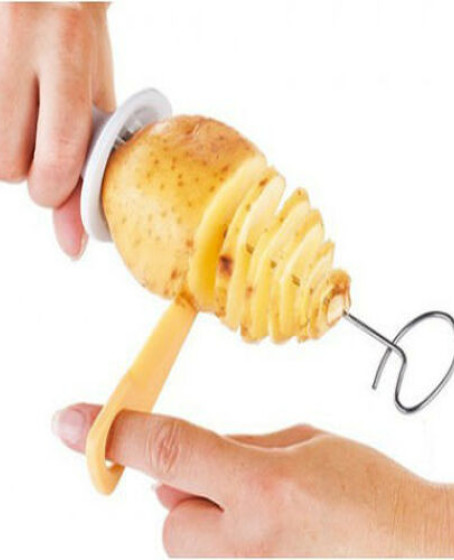Spiral Patates Dilimleyici Aparat Çubukta Patates Cips Yapma Spiral Patates Dilimleyici Aparat Çubukta Patates Cips Yapma
