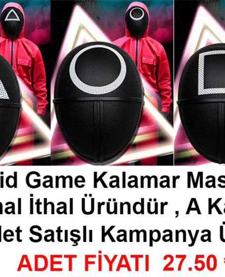 Squid Game Maskesi 3 Model Toplam 30 Adet İthal Orjinal A Kalite Maske - Kampanya Ürünü Squid Game Maskesi 3 Model Toplam 30 Adet İthal Orjinal A Kalite Maske - Kampanya Ürünü