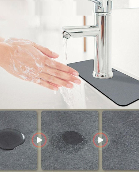 Su Emici Sihirli Mutfak Banyo Musluk Matı Lavabo Kenar Matı