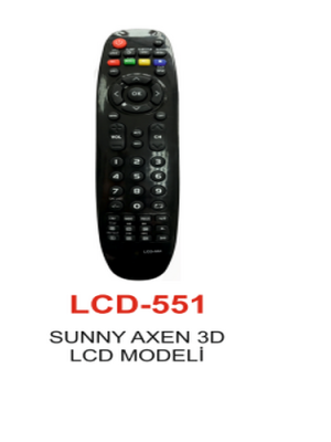 SUNNY - AXEN 3D Serisi TV KUMANDASI LCD 551 SUNNY - AXEN 3D Serisi TV KUMANDASI LCD 551