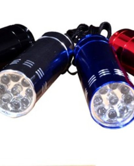 Süper Parlak 9 Ledli Metal Mini El Feneri