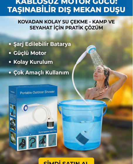 Taşınabilir Şarjlı Seyyar Duş Seti ( Pompa - Hortum - Duş Başlığı ) Taşınabilir Şarjlı Seyyar Duş Seti ( Pompa - Hortum - Duş Başlığı )