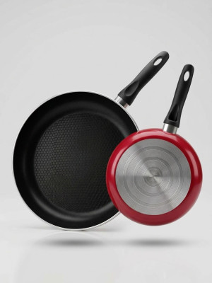 Tava 28 cm Alüminyum Yapışmaz Tava Non Stick Kırmızı Tava Günlük Mutfak Kullanımı İçin İdeal