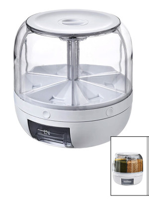 TEBA TGO-1000 ( 360° ) DÖNEBİLEN GIDA & BAKLİYAT ORGANİZERİ ( 6 BÖLMELİ & 6KG. ) OTOMATİK DÜĞME MUSLUK*1 TEBA TGO-1000 ( 360° ) DÖNEBİLEN GIDA & BAKLİYAT ORGANİZERİ ( 6 BÖLMELİ & 6KG. ) OTOMATİK DÜĞME MUSLUK*1