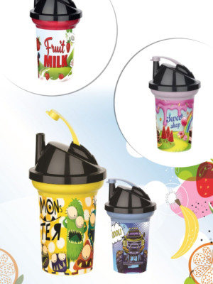 Tedy Pipetli Çocuk Içecek Bardağı Desenli Bardak 300ml