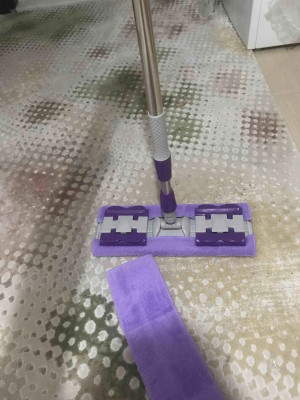 Teleskobik Cam Yer Tavan Silme - İstediğin Bezi Tak Kullan - 4 Mandallı -Yedek Bezli Mop Seti