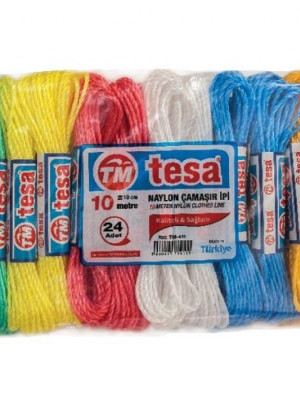 Temsan 10 Metre Naylon Çamaşır İpi 24'lü Temsan 10 Metre Naylon Çamaşır İpi 24'lü
