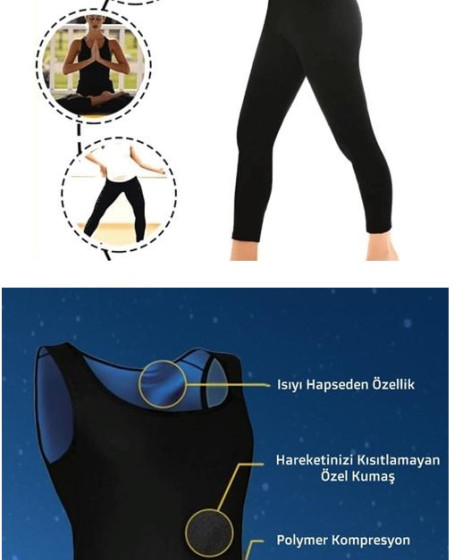 Termal Sauna Tayt + Atlet TAKIM ( XXL ) Neotex Terletme Takımı Termal Sauna Tayt + Atlet TAKIM ( XXL ) Neotex Terletme Takımı