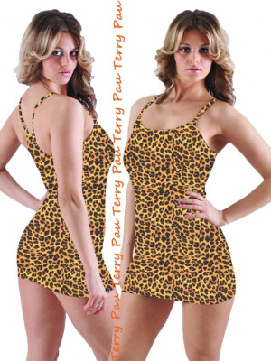 Leopar Tank Top Elbise Leopar Tank Top Elbise