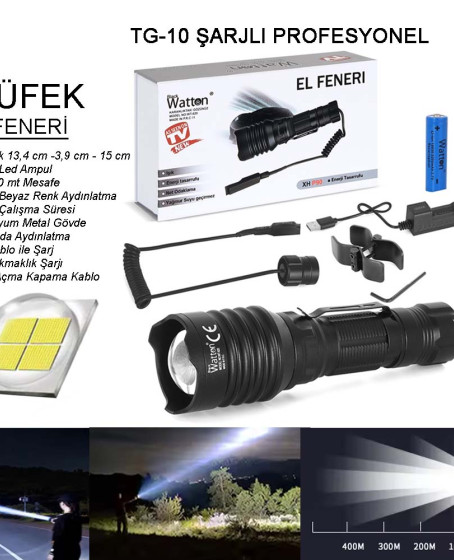 Tg-10 Şarjlı Profesyonel Av Feneri Wt-620