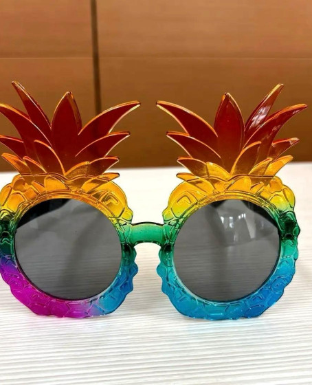 Tropikal Ananas Tasarımlı Renkli Hawaii Parti Gözlüğü