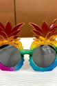 Tropikal Ananas Tasarımlı Renkli Hawaii Parti Gözlüğü