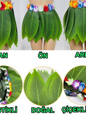 Tropikal Esintili Hawaii Yapraklı Parti Eteği Çocuk Boy Tropikal Esintili Hawaii Yapraklı Parti Eteği Çocuk Boy