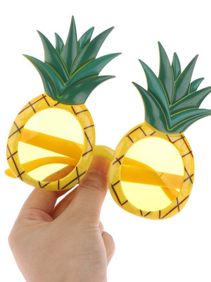 Tropikal Hawaii Ananas Şekilli Parti Gözlüğü 9.5 x 14 cm