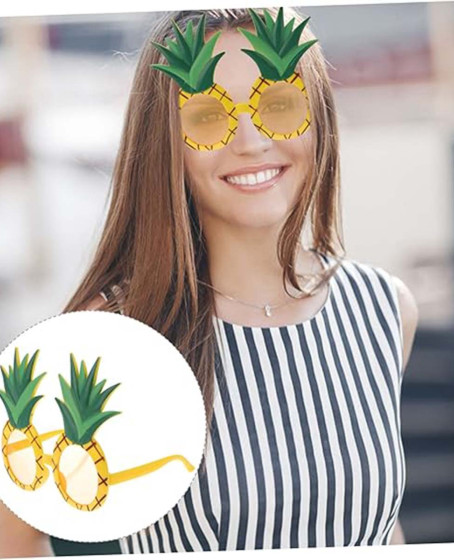 Tropikal Hawaii Ananas Şekilli Parti Gözlüğü 9.5 x 14 cm Tropikal Hawaii Ananas Şekilli Parti Gözlüğü 9.5 x 14 cm