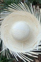 Tropikal Parti Beyaz Hasır Hawaii Şapkası 13x36 cm
