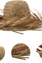 Tropikal Parti Naturel Hasır Hawaii Şapkası 13x36 cm