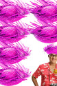 Tropikal Parti Pembe Fuşya Hasır Hawaii Şapkası 13x36 cm