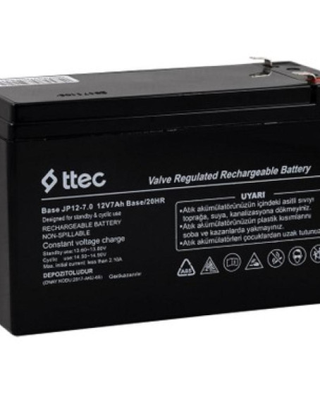 TTEC 12V 7 AH Base Kuru Bakımsız Akü