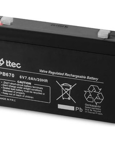 TTEC 6V 7 AH Kuru Bakımsız Akü