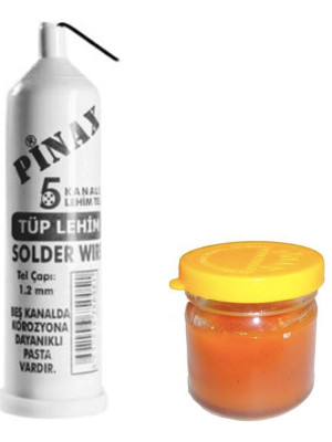 Tüp Lehim Teli ve Lehim Pastası Set