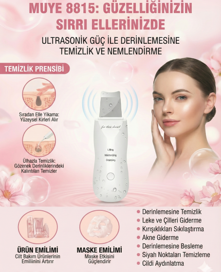 Ultrasonik Spatula Yüz Akne Giderici Siyah Nokta Temizleme Cihazı