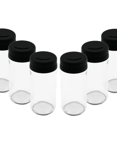 6 PARÇA CAM BAHARATLIK TUZLUK PLASTİK KAPAK 225 ML