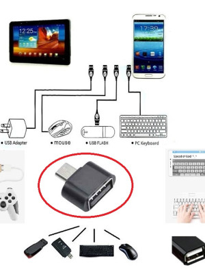 Usb to Micro USB ye Dönüştürücü - Klavye Mouse Joystick Telefona Bağlama