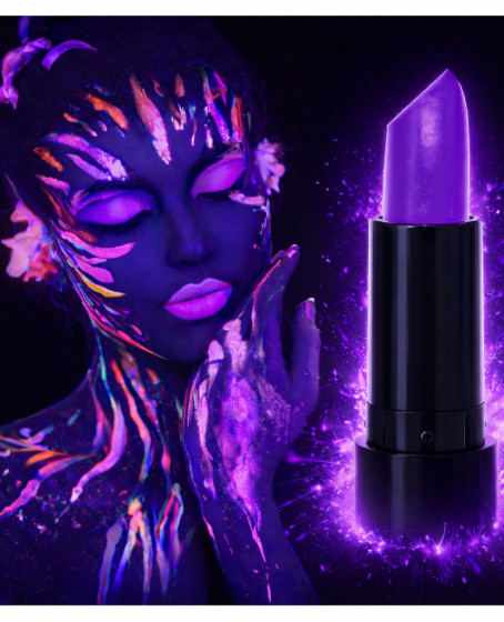 UV Neon Mor Ruj – Karanlıkta Parlayan Makyaj Boyası