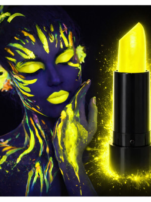 UV Neon Sarı Ruj – Karanlıkta Parlayan Makyaj Boyası