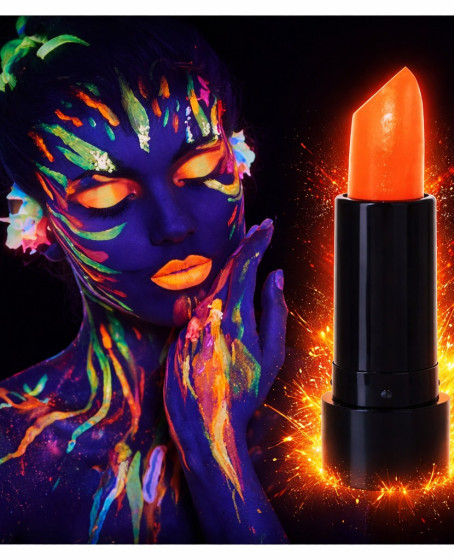 UV Neon Turuncu Ruj – Karanlıkta Parlayan Makyaj Boyası