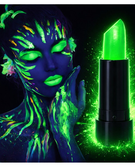 UV Neon Yeşil Ruj – Karanlıkta Parlayan Makyaj Boyası