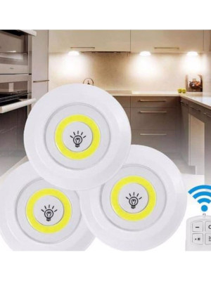 Uzaktan Kumandalı 3 Lü Spot Led Lamba Kablosuz Pilli Işıldak