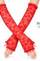 Uzun Zarif Dantel Eldiven Parmaksız Kırmızı 35 cm Uzun Zarif Dantel Eldiven Parmaksız Kırmızı 35 cm